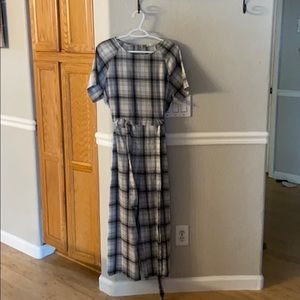 Gray gingham jumpsuit